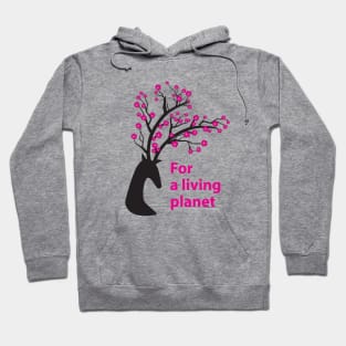 Beautiful deer art. Save the planet. Eco-print Hoodie